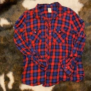 🔴 Faded Glory red/blue flannel